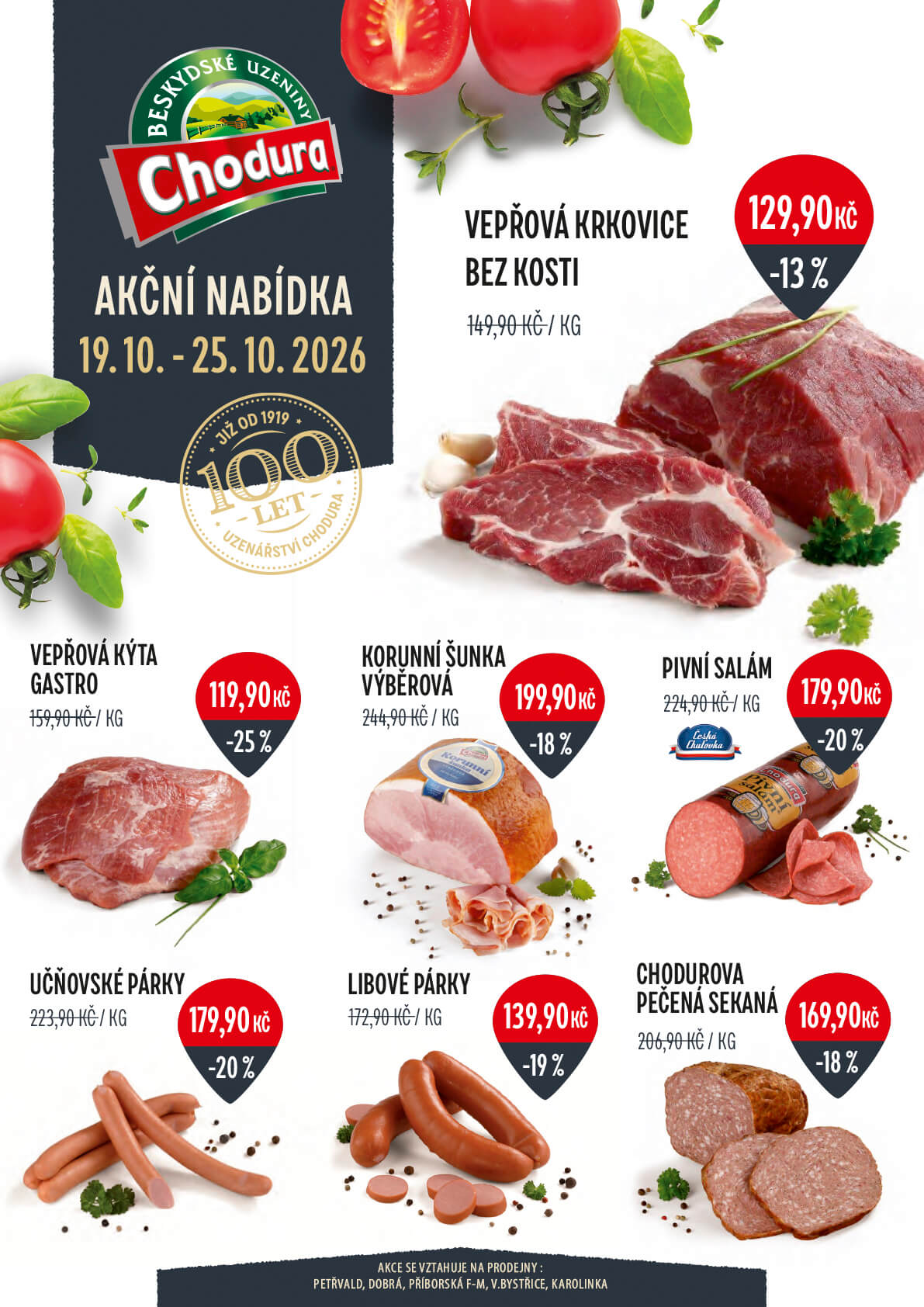 Aktuální akční nabídka sortimentu Chodura