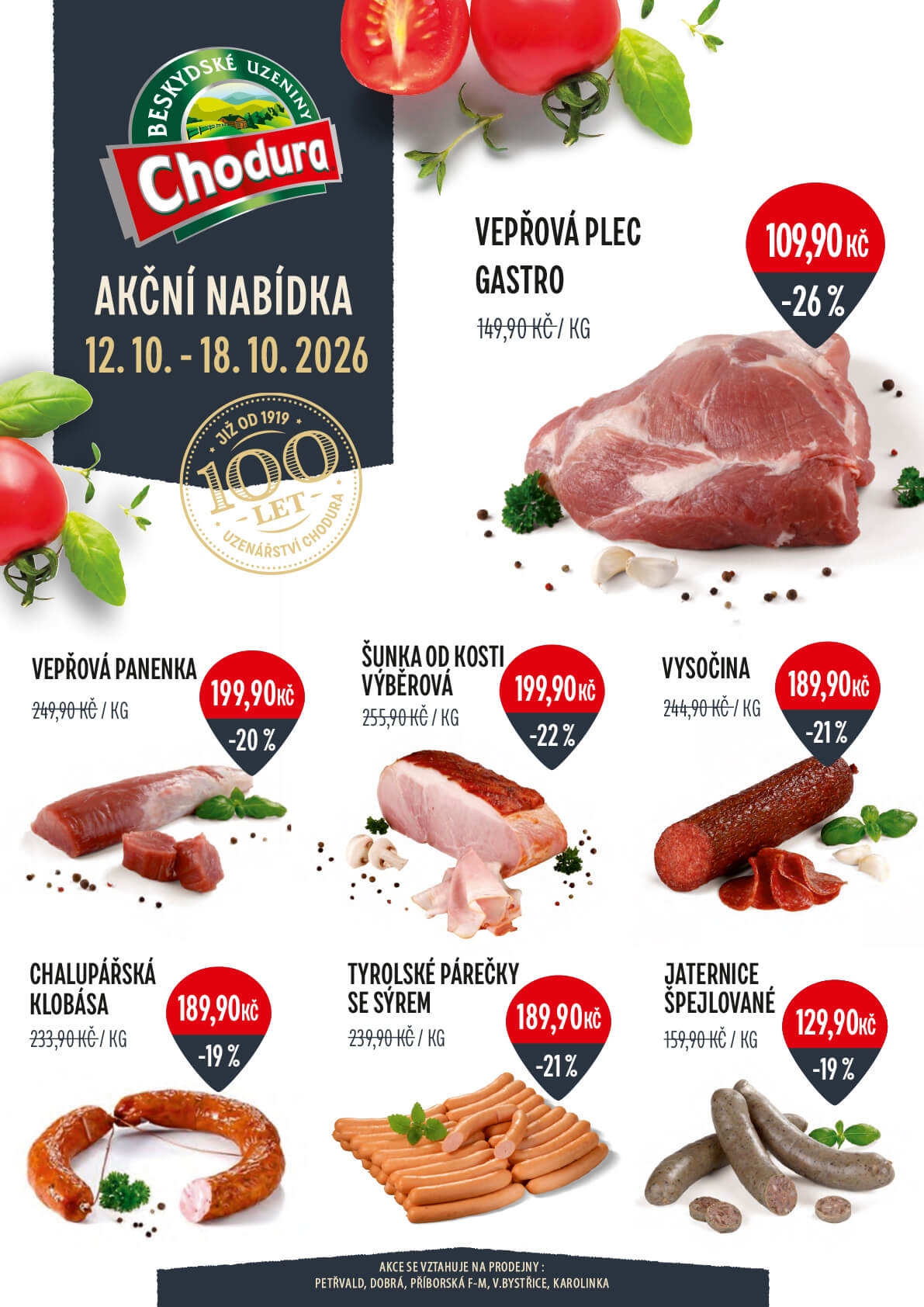 Aktuální akční nabídka sortimentu Chodura