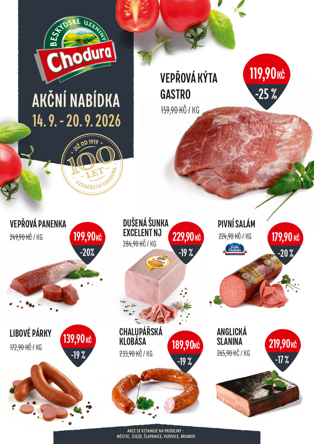 Aktuální akční nabídka sortimentu Chodura