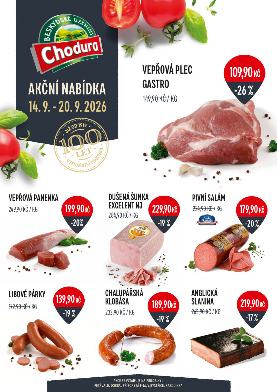 Aktuální akční nabídka sortimentu Chodura